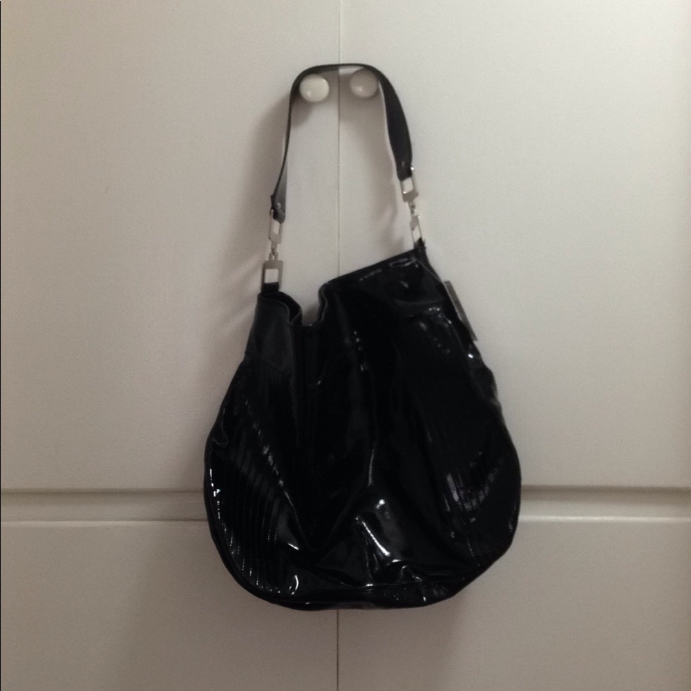 Jill Stuart Black Patent Leather Shoulder Bag